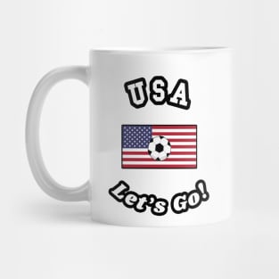 ⚽ USA Soccer, Stars and Stripes Flag, Let's Go! Team Spirit Mug